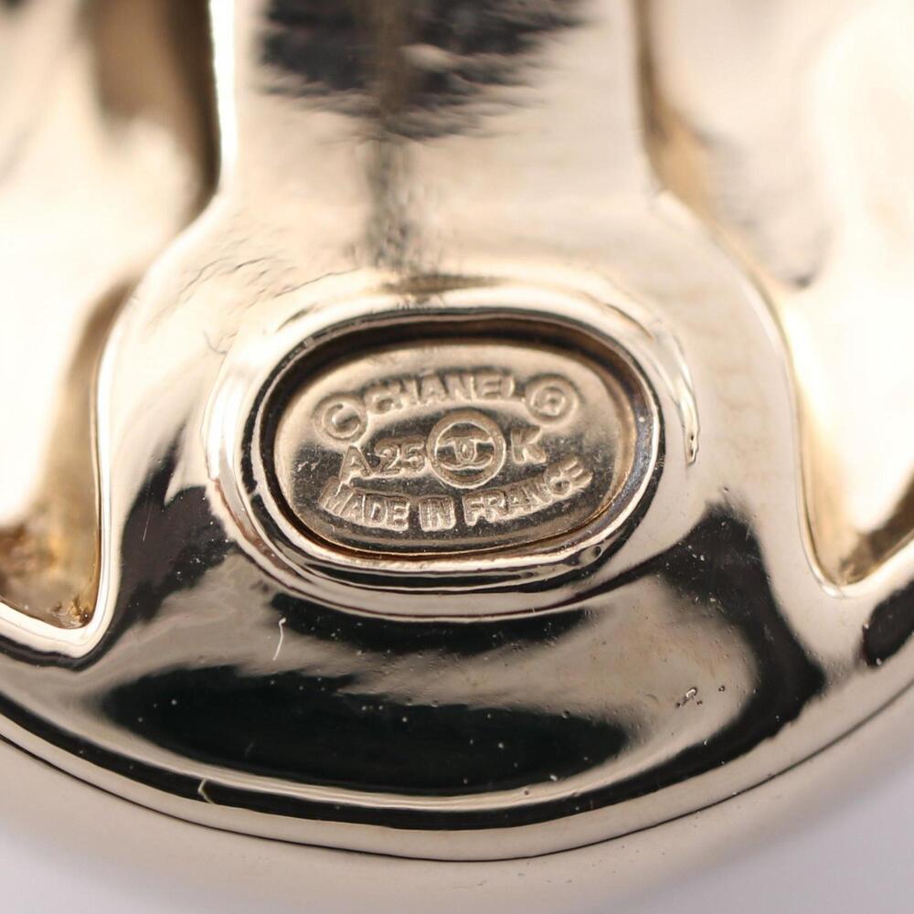 CHANEL Authentic Gold Logo Earrings - Picture 3 of 6